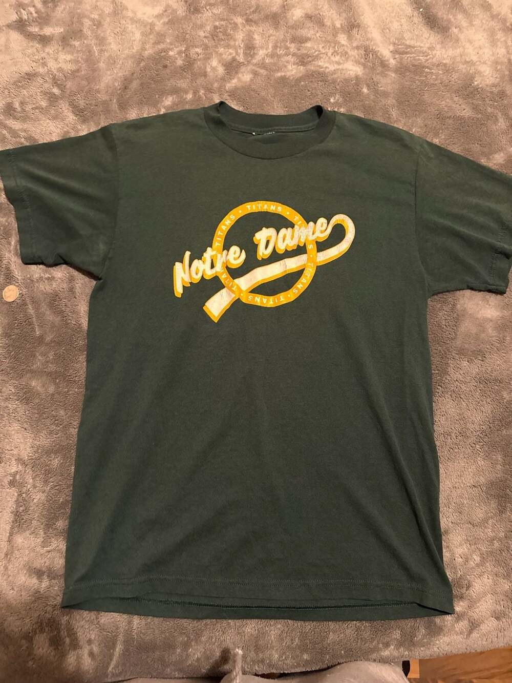 Vintage Notre Dame Titans Dark Green Graphic T-Shirt